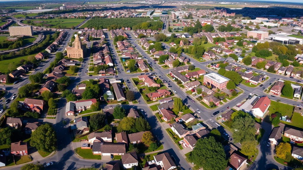 property tax milwaukee - 
Aerial view of Milwaukee neighborhood with mix of residential properties, subur