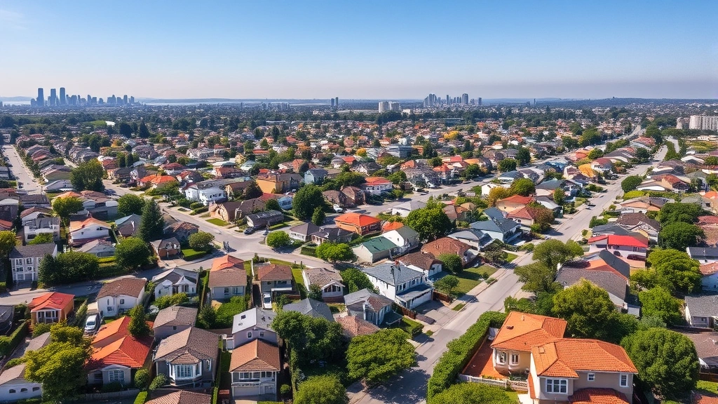 property tax san mateo - 
Aerial view of San Mateo residential neighborhood with diverse homes, sunny Cal