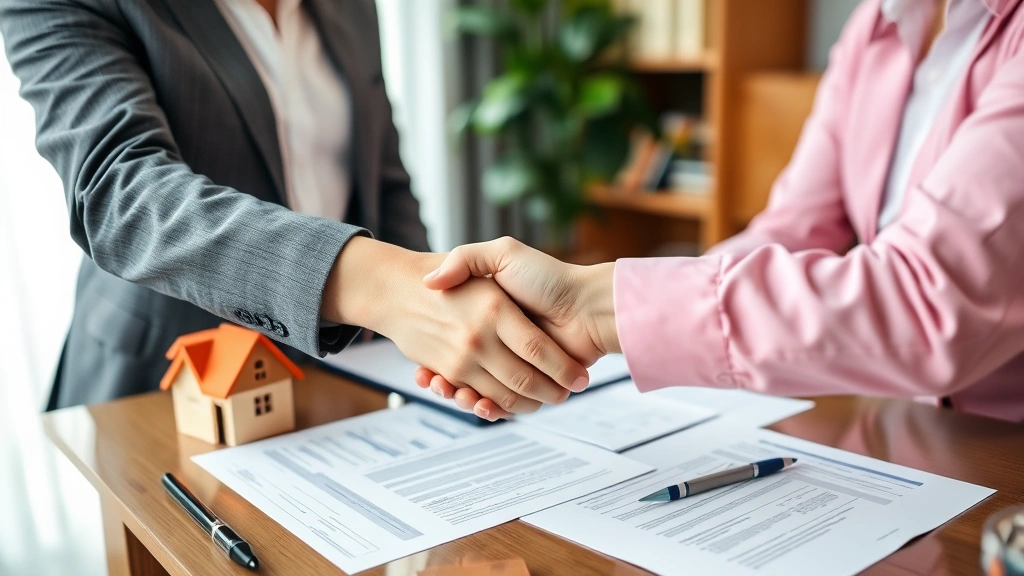 property tax san mateo - 
Handshake between homeowner and tax advisor in professional office with propert