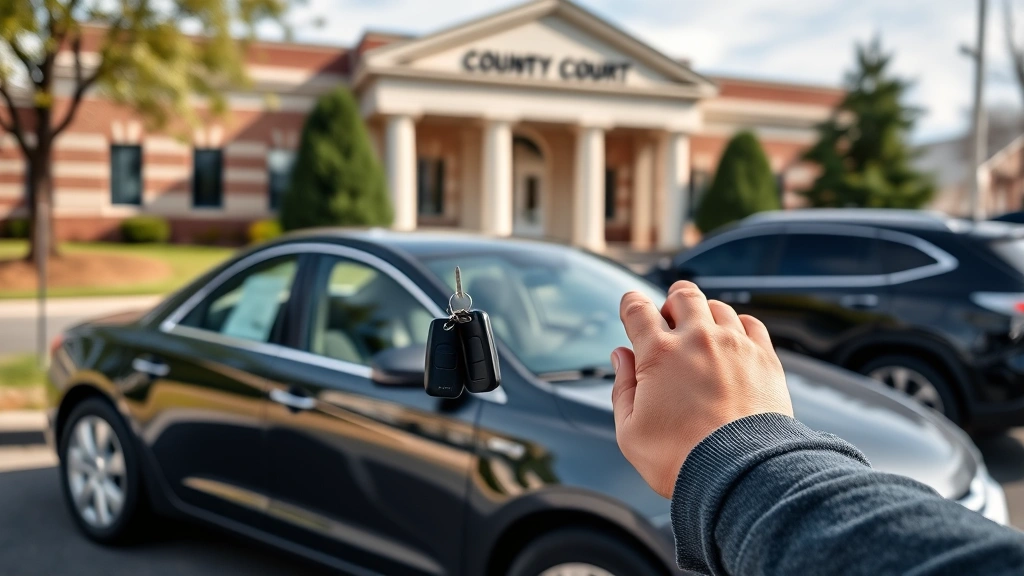 property tax south carolina vehicle - 
Person holding vehicle keys standing in front of parked car with county courtho