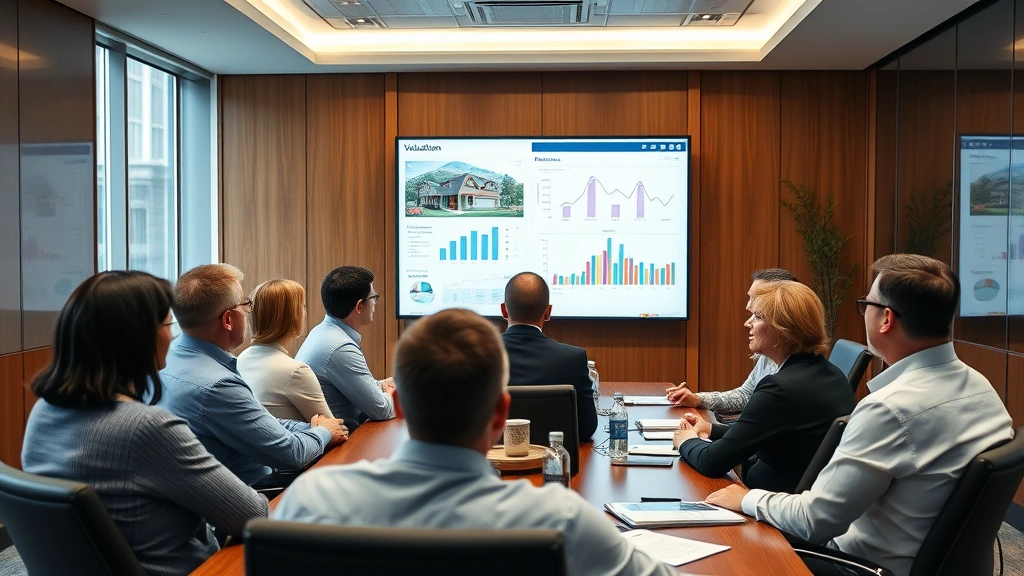 pueblo county tax assessor - 
Diverse group in formal meeting room reviewing property valuation charts and co