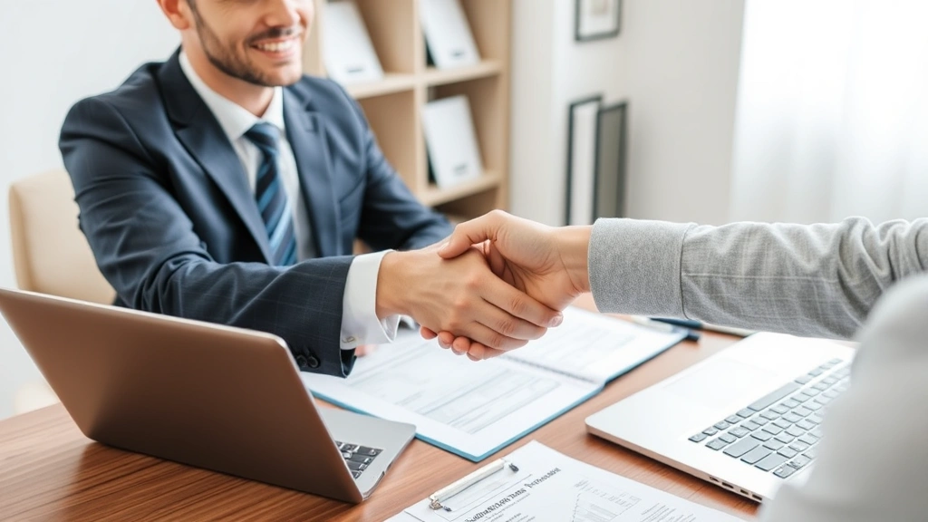 puerto rico taxes to us - 
Financial advisor in suit shaking hands with client across desk with tax forms 