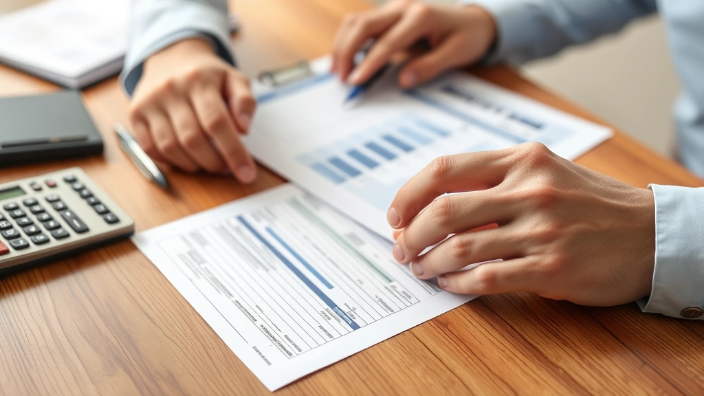 putnam county tax collector palatka fl - 
Close-up of hands reviewing property tax documents and bills on wooden desk wit