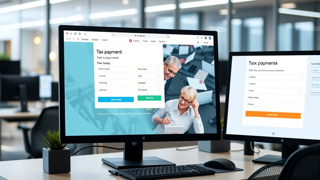 putnam county tax collector palatka fl - 
Modern computer workstation showing online tax payment portal interface, profes