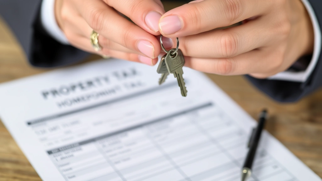 rabun county tax - 
Hands holding house keys with property tax bill in background, symbolizing home