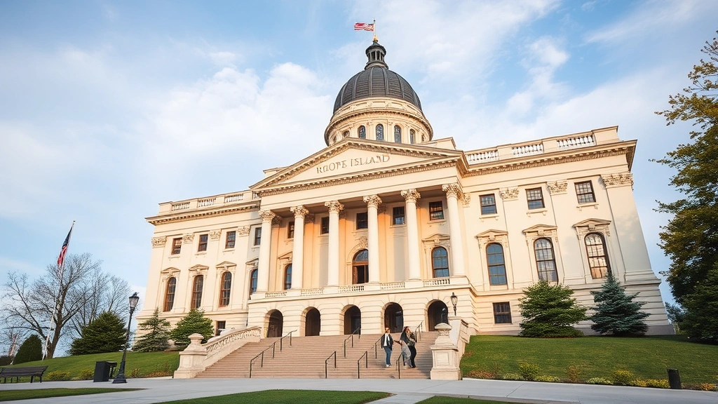 rhode island state tax refund status - 
Rhode Island state capitol building exterior with professional business setting