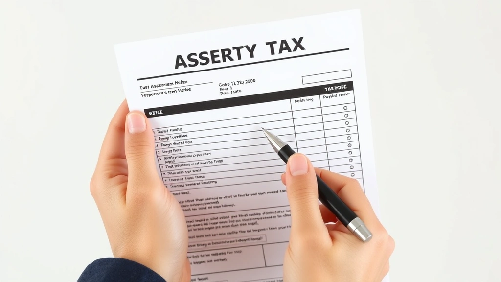 richland county property tax south carolina - 
Close-up of hands holding property tax bill and assessment notice with pen, neu
