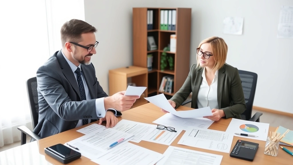 richland county sc tax - 
Tax professional in office meeting with client, pointing at tax forms and expla