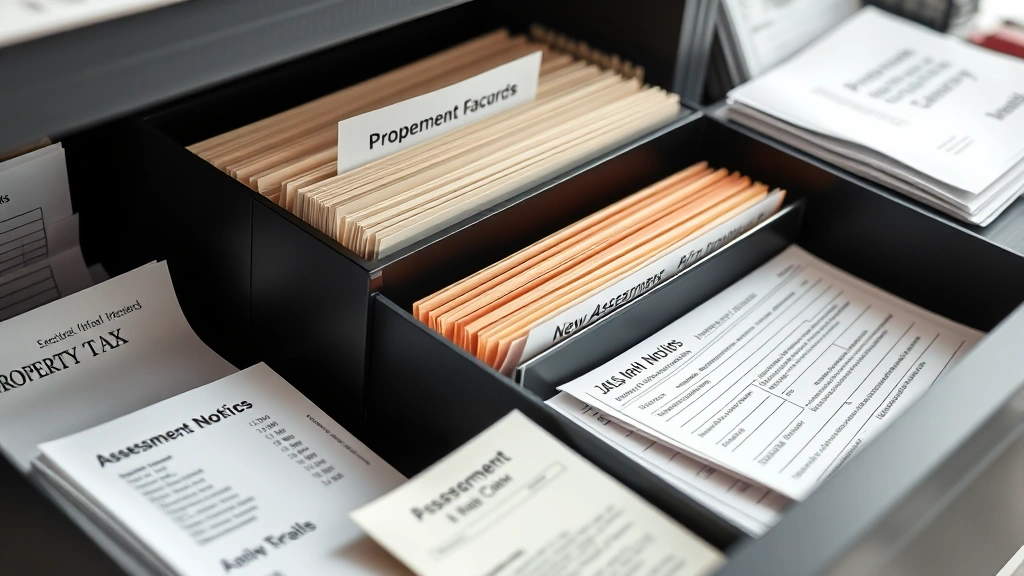 richland county taxes - 
Organized filing system with property tax records, assessment notices, and fina