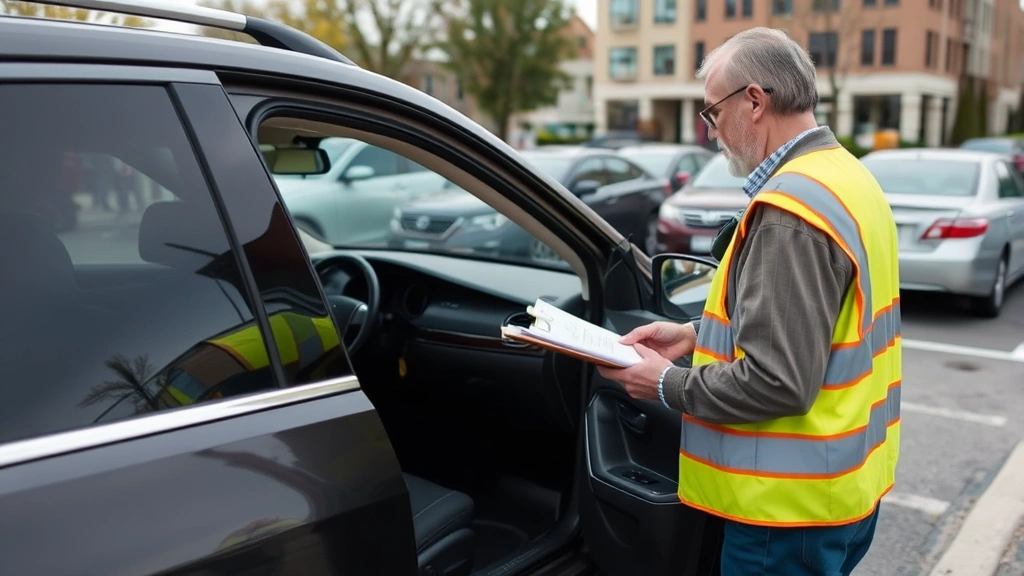 richmond personal property tax - 
City assessor examining vehicle in parking lot with clipboard and valuation not
