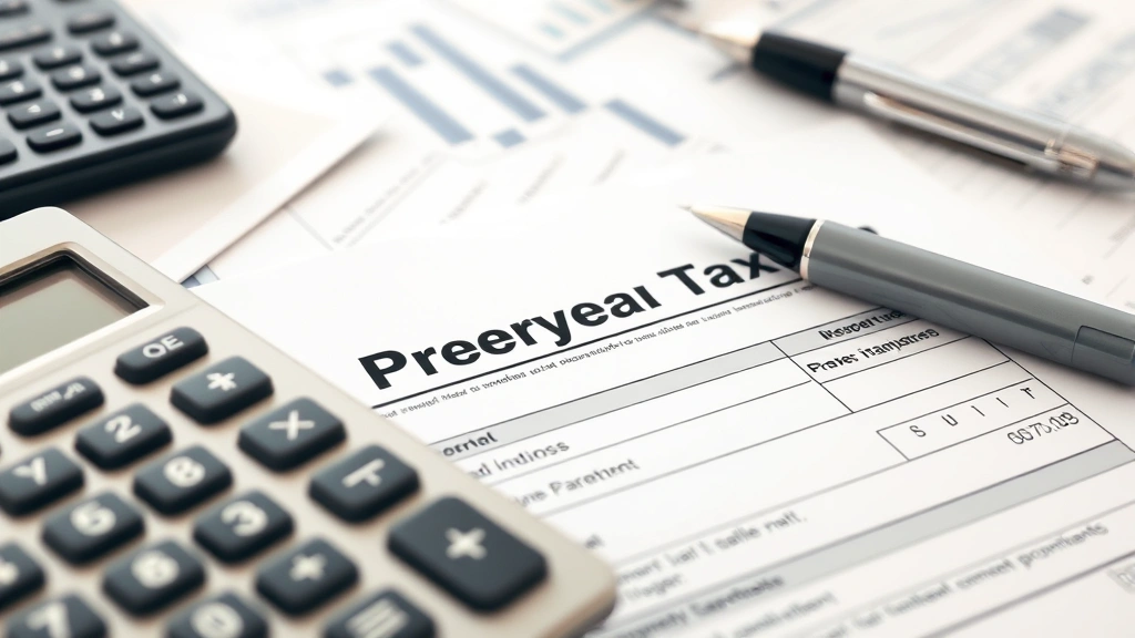 richmond property tax - 
Close-up of property tax form and calculator with pen, organized financial docu