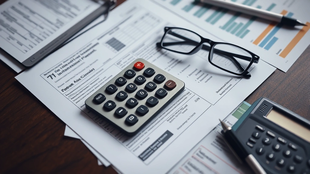 riverside real estate taxes - 
Calculator and financial documents spread on desk with eyeglasses, tax planning