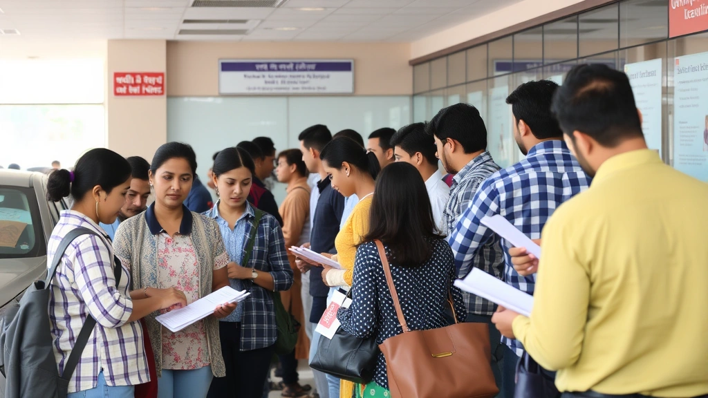 road tax brunei - 
Diverse group of people standing in organized queue at government licensing off
