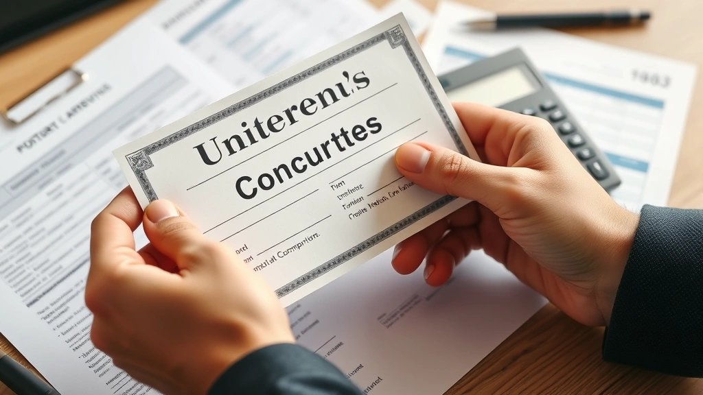 rsu tax calculator - 
Close-up of hands holding company stock certificate with tax forms and calculat