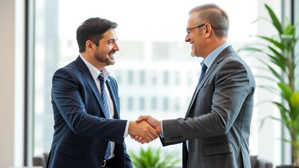 rsu tax calculator - 
Handshake between financial professional and client after discussing investment