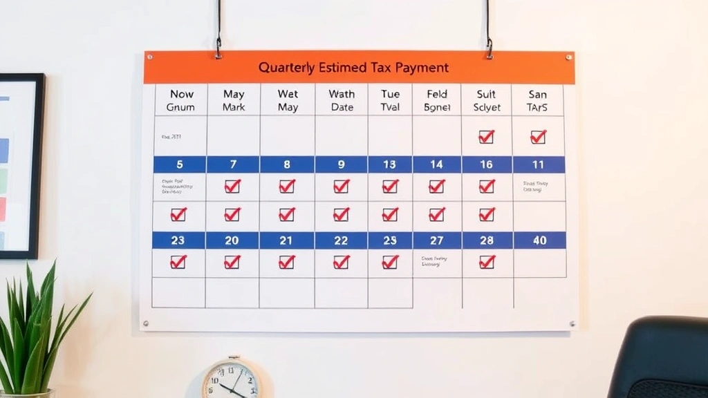 s-corp taxes for dummies - 
Quarterly estimated tax payment calendar with checkmarks and deadline dates on 