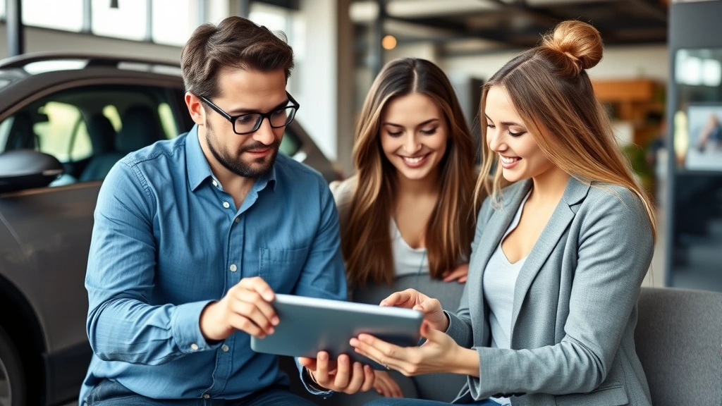 sales tax for a car in illinois - 
Tax professional or CPA explaining vehicle purchase costs breakdown on tablet t