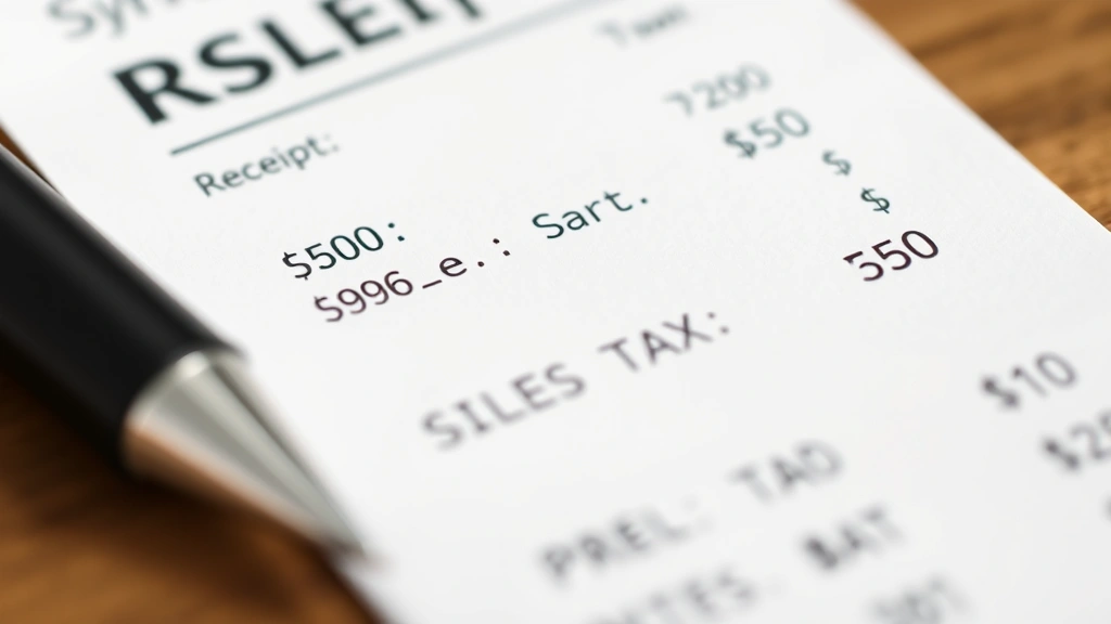 sales tax houston tx - 
Close-up of receipt showing itemized purchases with sales tax calculation highl