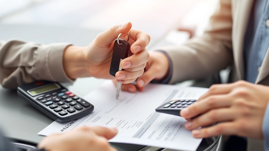 sales tax houston tx - 
Person holding car keys and purchase agreement with calculator showing vehicle 