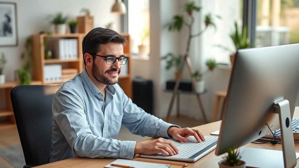 sales tax in santa clara ca - 
Business owner at computer filing sales tax return online, focused expression, 