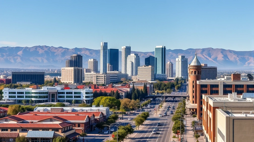 sales tax in santa clara ca - 
Santa Clara downtown skyline with commercial buildings and street scene, repres