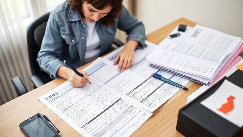 sales tax in santa clara county - 
Person completing tax forms at desk with California tax guide and reference mat