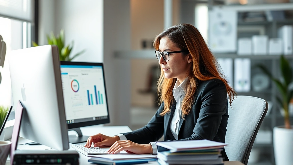 sales tax in tucson az - 
Business owner at computer analyzing sales tax compliance and financial records