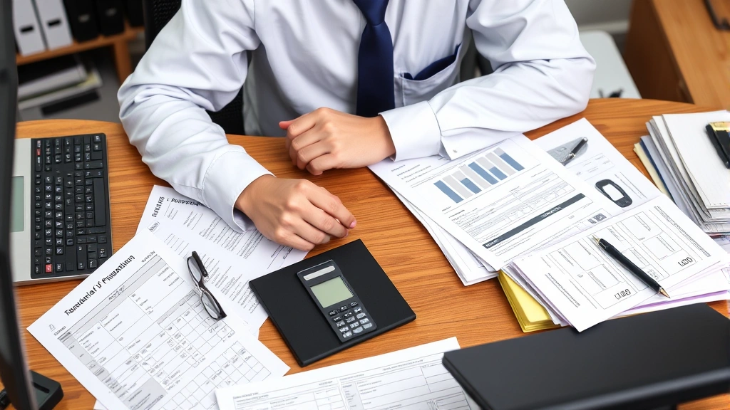 sales tax on a car in mo - 
Professional accountant at desk with tax forms and car-related financial docume