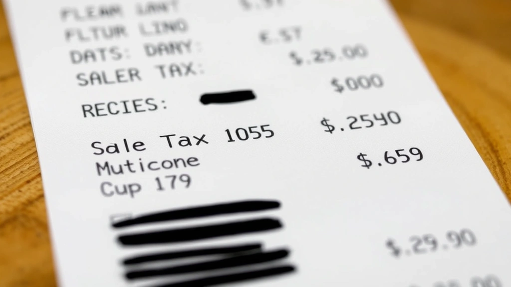 sales tax phoenix - 
Close-up of receipt showing itemized purchases with sales tax calculation highl