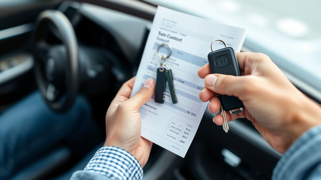 san antonio texas sales tax - 
Person holding keys to new car with sales contract and tax documents visible
