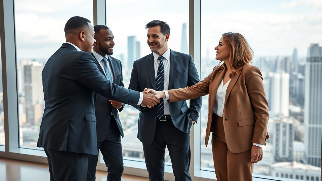 screven county tax records - 
Diverse group of three professionals in business attire having a discussion in 