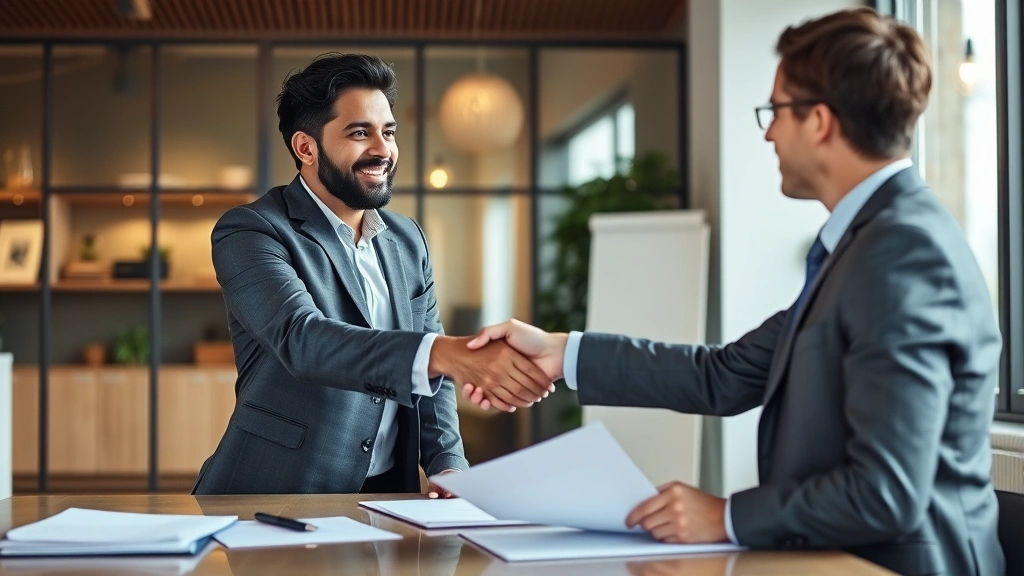 shopify sales tax - 
Business owner shaking hands with tax professional in office setting with compl