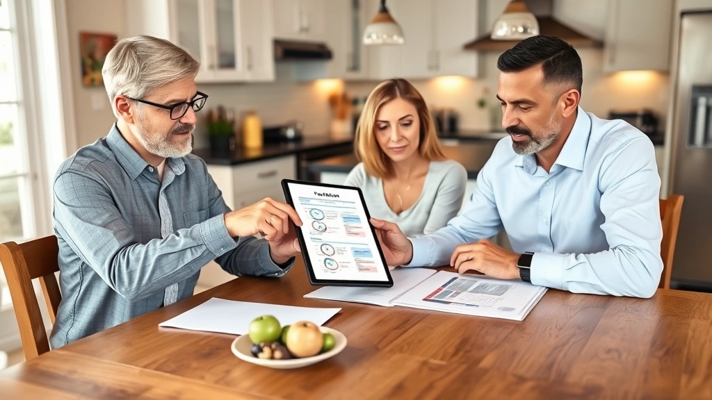 smithtown taxes -
Financial advisor presenting tax deduction options on tablet to couple sitting