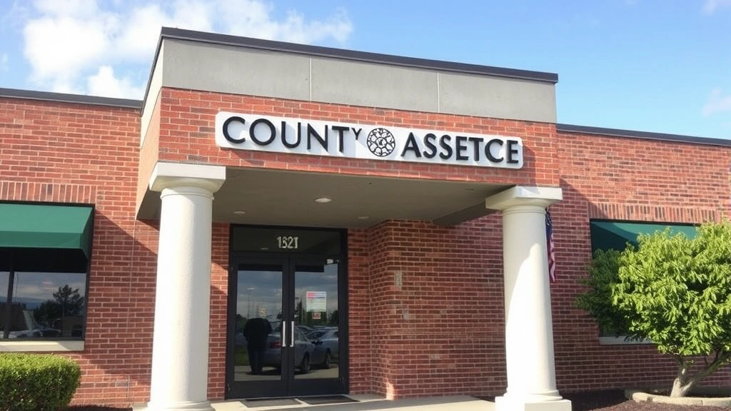 st clair property tax -
County assessor’s office exterior, brick building with official signage,
