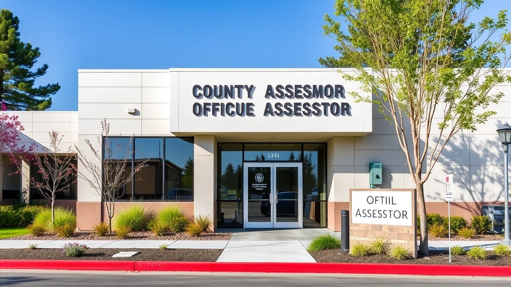 st louis county property tax delays -
Modern county assessor office building exterior with official signage and lands