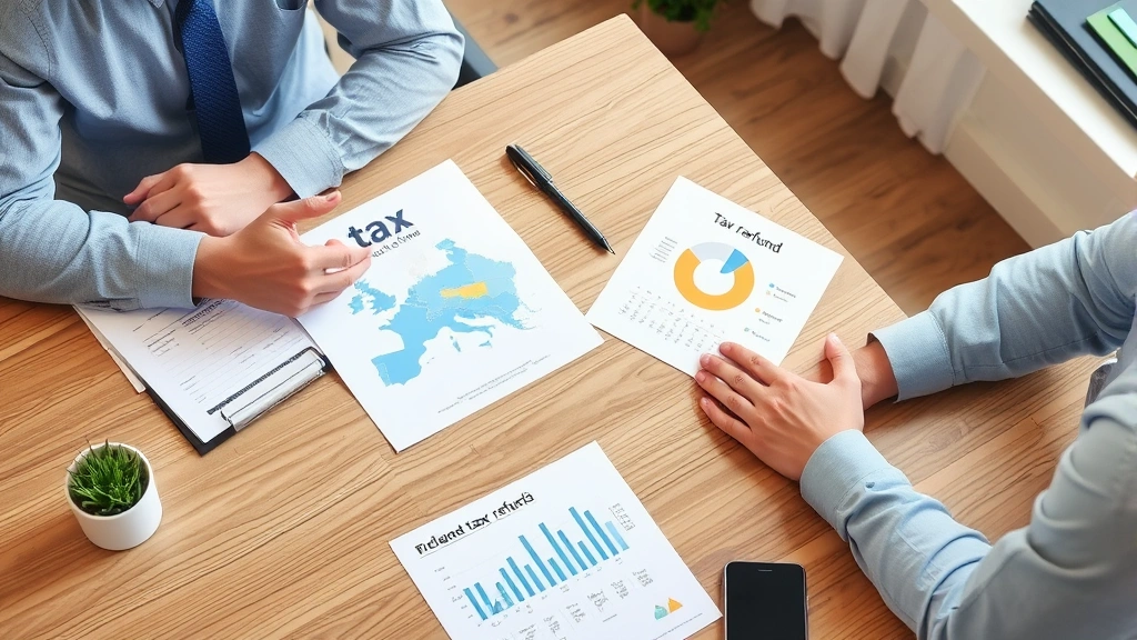 state and local tax refund summary - 
Diverse financial advisor explaining state tax refund process to client across 
