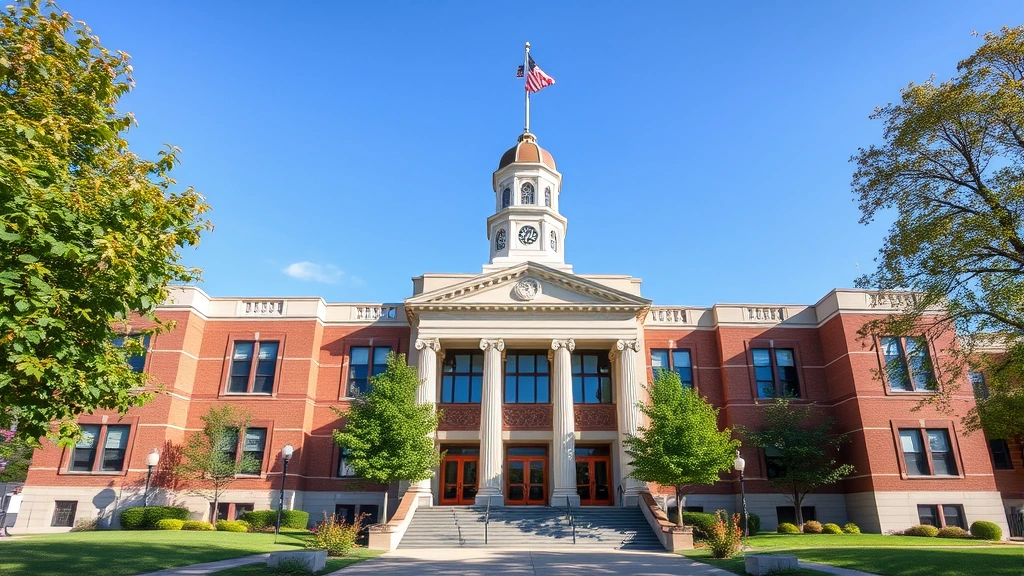 summit county ohio property tax - 
Summit County Ohio courthouse or government building exterior, professional gov