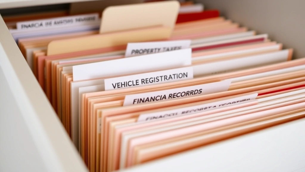 tax collector san bernardino - 
Organized filing system with labeled folders for property taxes, vehicle regist