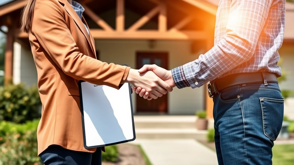 tax consequences of adding name to deed - 
Two people shaking hands in front of house with realtor holding clipboard, sunn