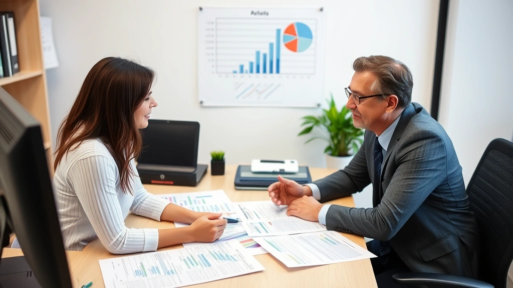 tax deductible car loan interest -
Tax professional explaining vehicle deduction options to client at office desk