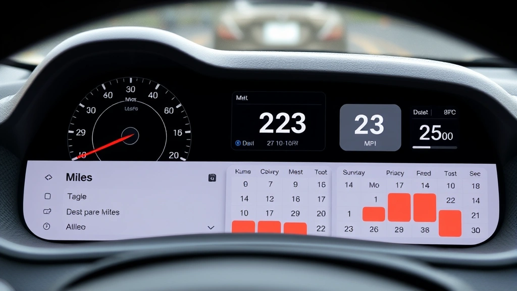 tax deductible car loan interest -
Dashboard view of odometer and calendar showing mileage tracking system for bus