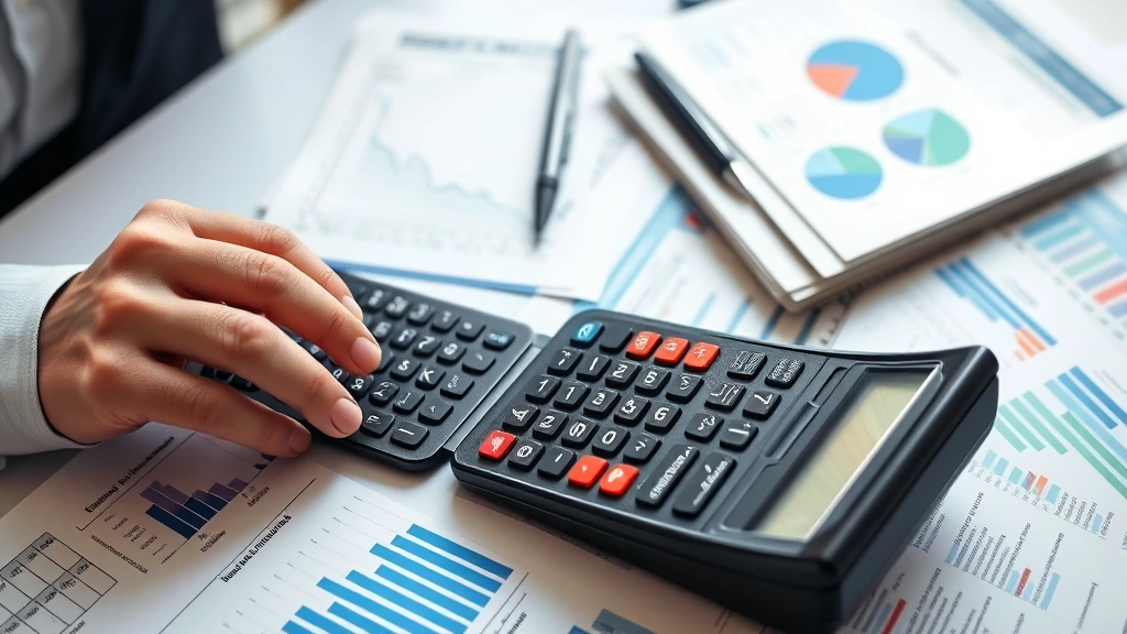 tax director -
Tax director analyzing complex financial data with calculator and documents spr