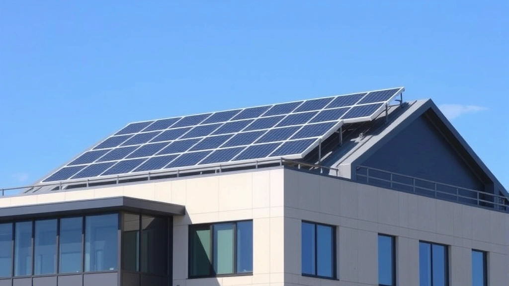 tax equity -
Modern commercial building with rooftop solar panels generating clean energy wi