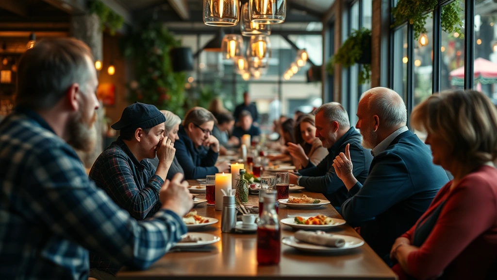 tax food nyc - 
focus on people enjoying meals and conversations
