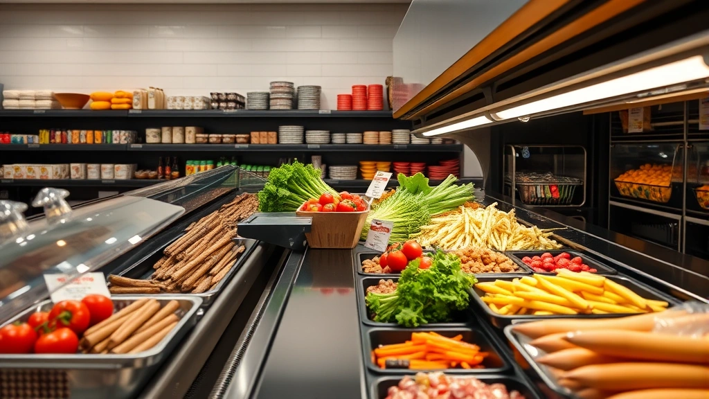 tax food nyc - 
right side shows prepared food hot bar at supermarket
