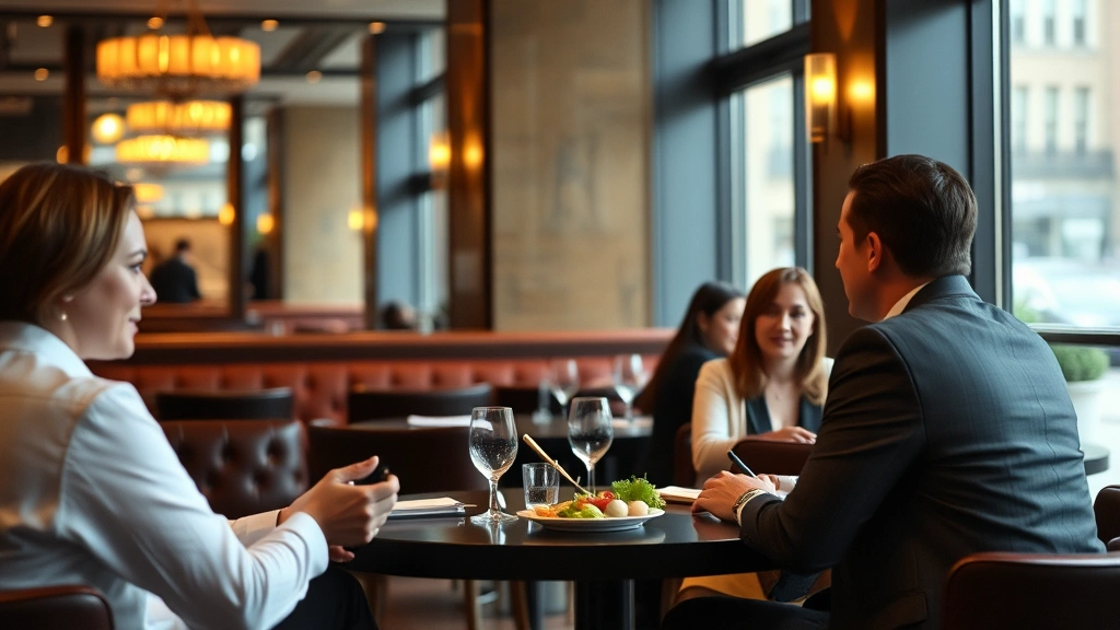 tax food nyc - 
Self-employed professional taking notes during business lunch meeting at upscal