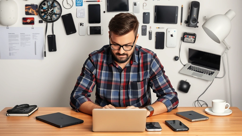tax season meme - 
Self-employed freelancer surrounded by multiple devices
