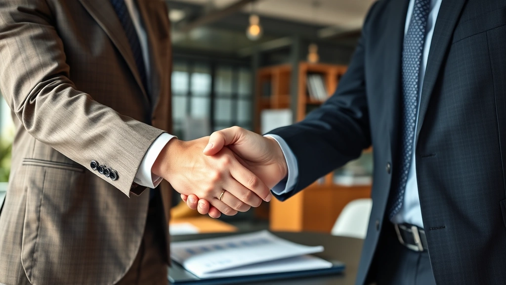 taxes drawing -
Professional handshake between tax professional and client in contemporary offi