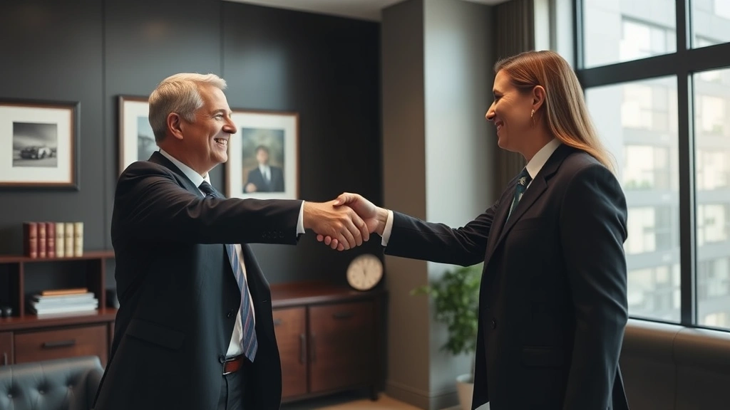 tennessee estate tax - 
Handshake between estate attorney and client in formal office
