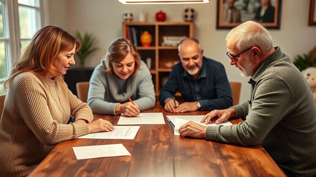 tennessee estate tax - 
Family members gathered around table reviewing documents together
